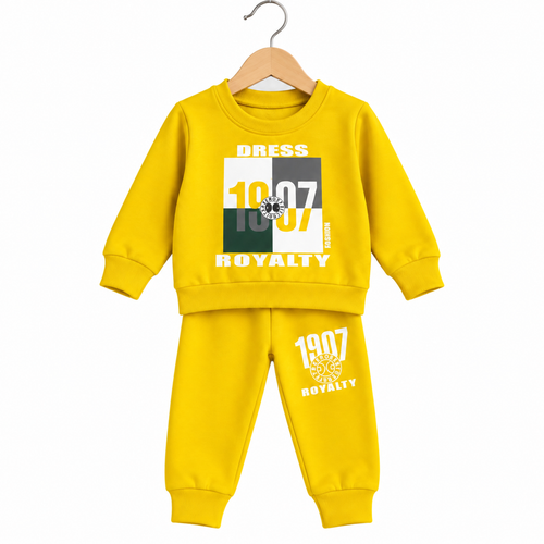 Yellow 1907 Royalty Kids Winter Tracksuit Set