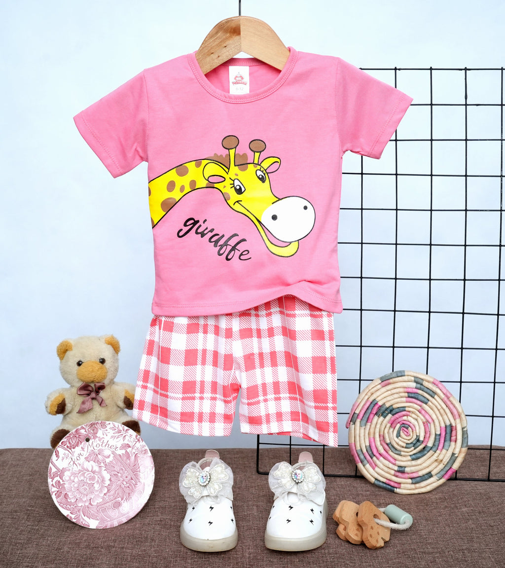 Cute Giraffe Baby boys and baby girls Summer Set - kids outfit (view 3)