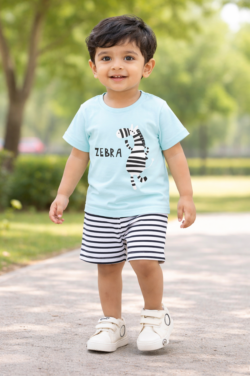 Zebra Printed Fine Jersey Summer Set - kids summer set (view 2)