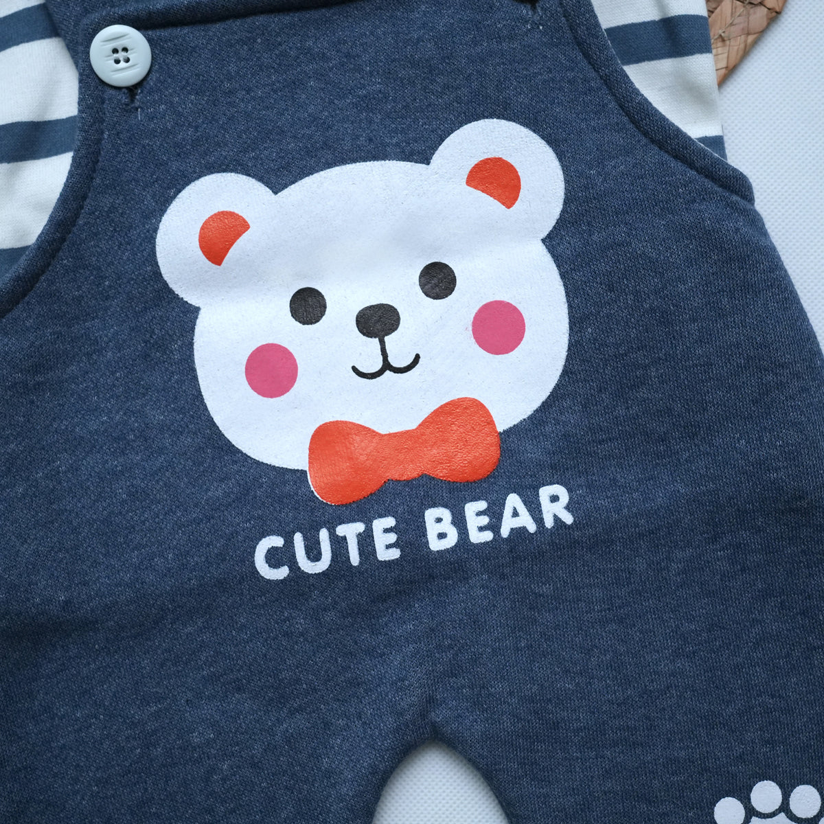 Cute Bear Full Sleeve Shirt & Suspender Romper - bear print romper (view 3)