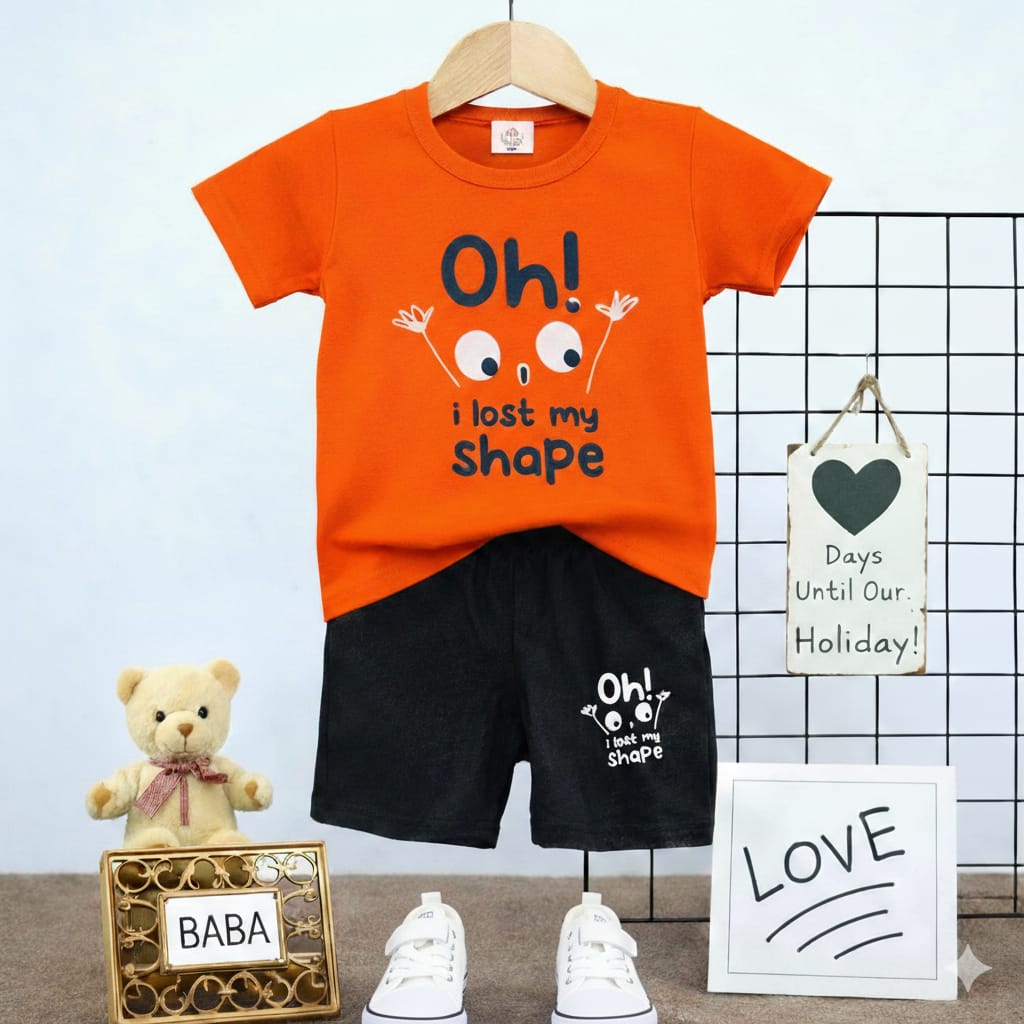 Oh! I Lost My Shape Printed 2-Piece Suit for Boys & Girls - emoji print outfit (view 2)