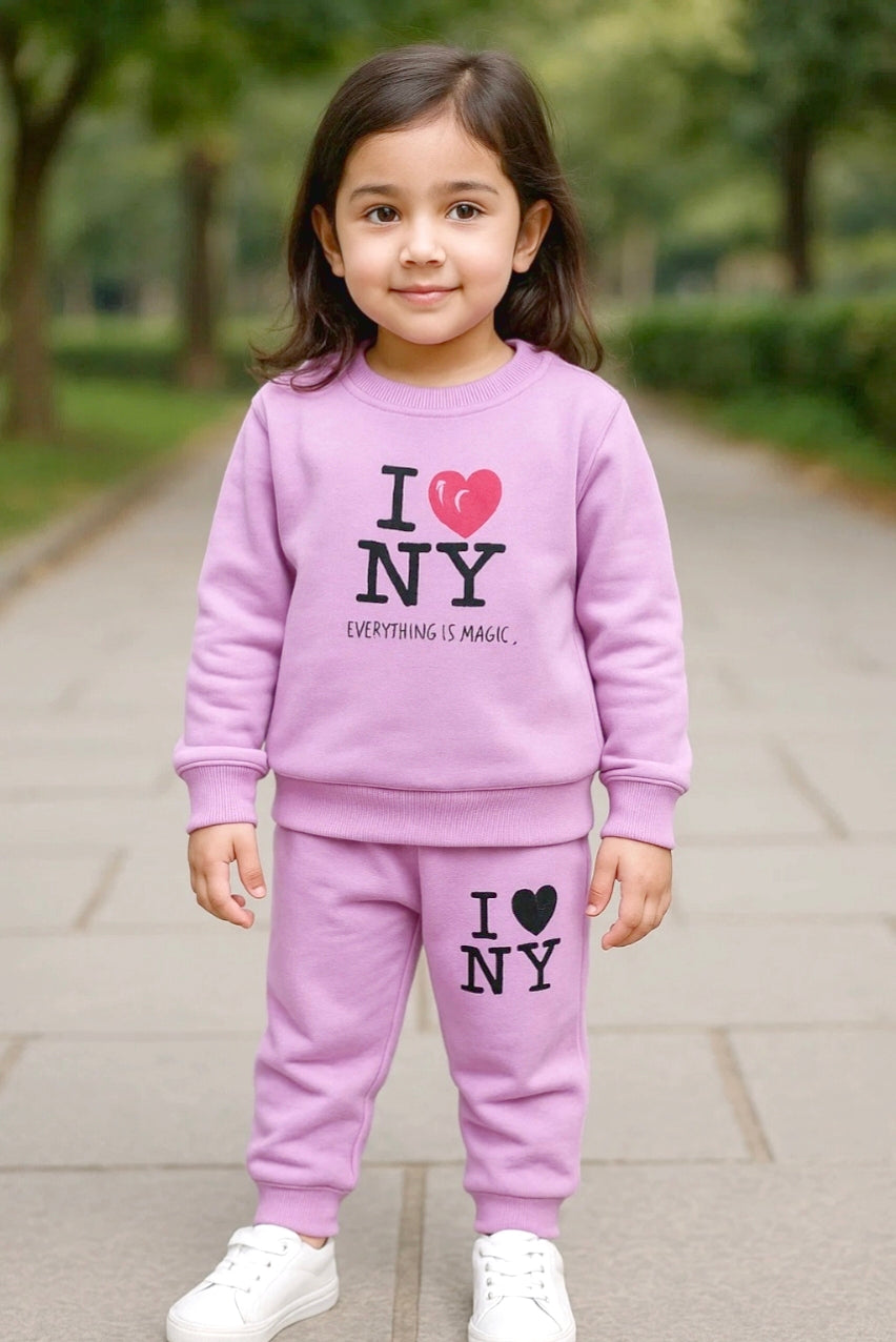 I Love NY Kids Winter Tracksuit Set for Boys & Girls - fleece (view 2)