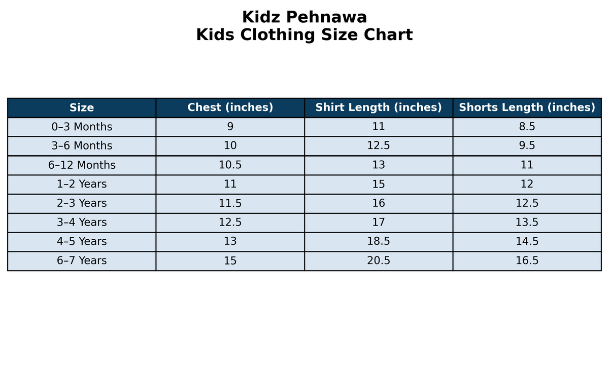 Kind Is Cool Kids 2-Piece T-Shirt & Shorts Set - size chart