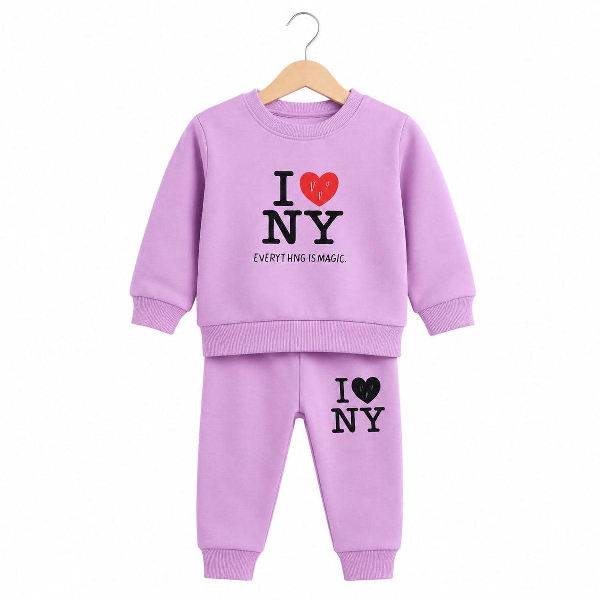 I Love NY Kids Winter Tracksuit Set for Boys & Girls - fleece (view 1)