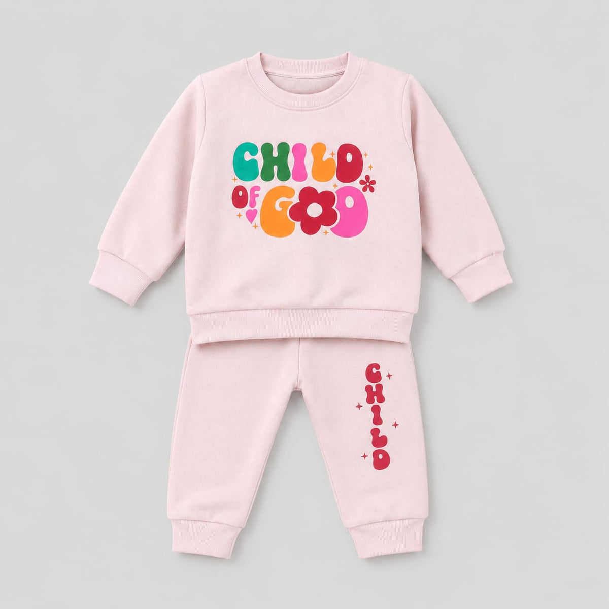 Child of God Print Kids Winter Tracksuit Set for Girls - child of god tracksuit (view 3)