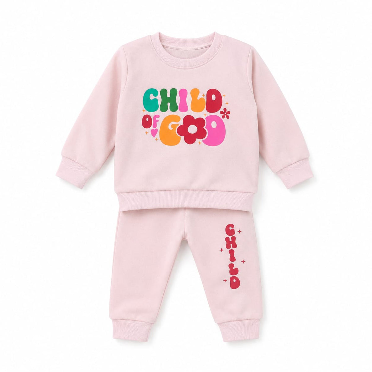 Child of God Print Kids Winter Tracksuit Set for Girls - child of god tracksuit (view 1)