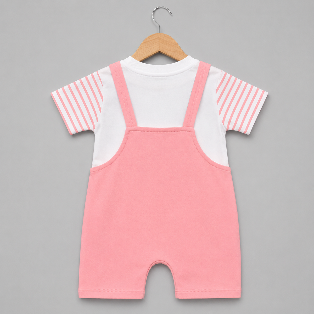 Striped T-Shirt with House Print Infant Jumpsuit - house print romper (view 3)