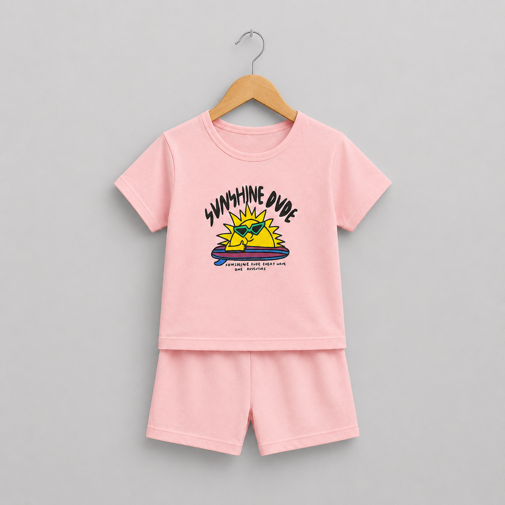 Sunshine Print T-Shirt & Shorts Suit - kids summer set (view 2)