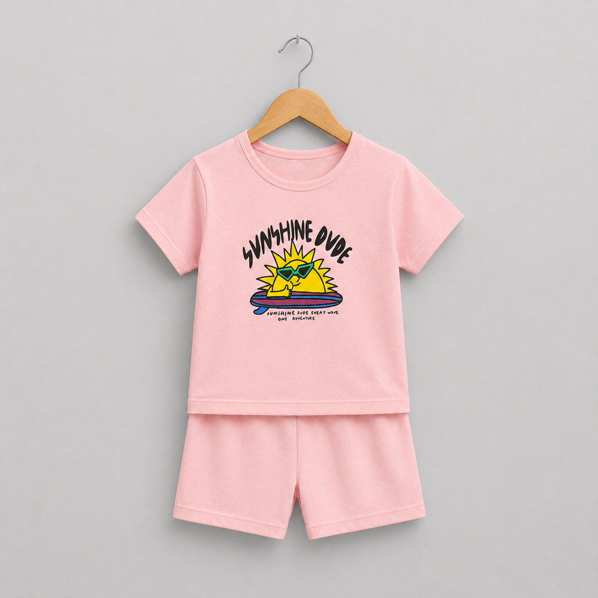 Sunshine Print T-Shirt & Shorts Suit - kids summer set (view 2)
