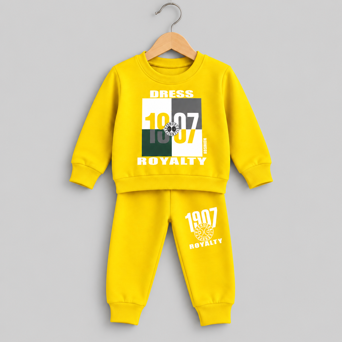 Yellow 1907 Royalty Kids Tracksuit Set - 1907 royalty (view 3)