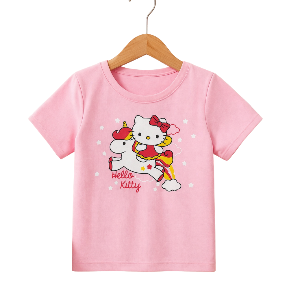 Cute Hello Kitty Unicorn Girls T-Shirt 🦄 - hello kitty t-shirt (view 1)