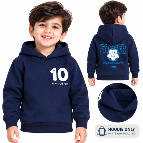 Soccer Print Kids Winter Fleece Hoodie for Boys & Girls