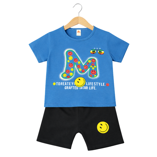 Baby Boy & Baby Girl Smiley Face Printed Summer Set