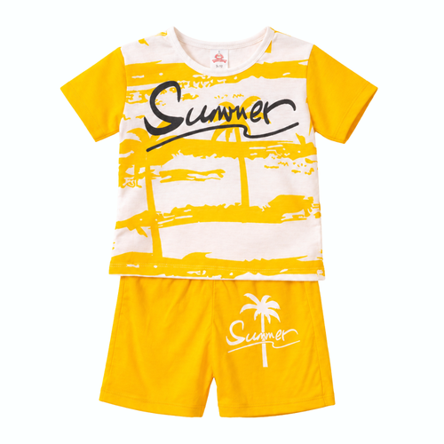 Stylish Yellow & White Summer T-Shirt and Shorts Set