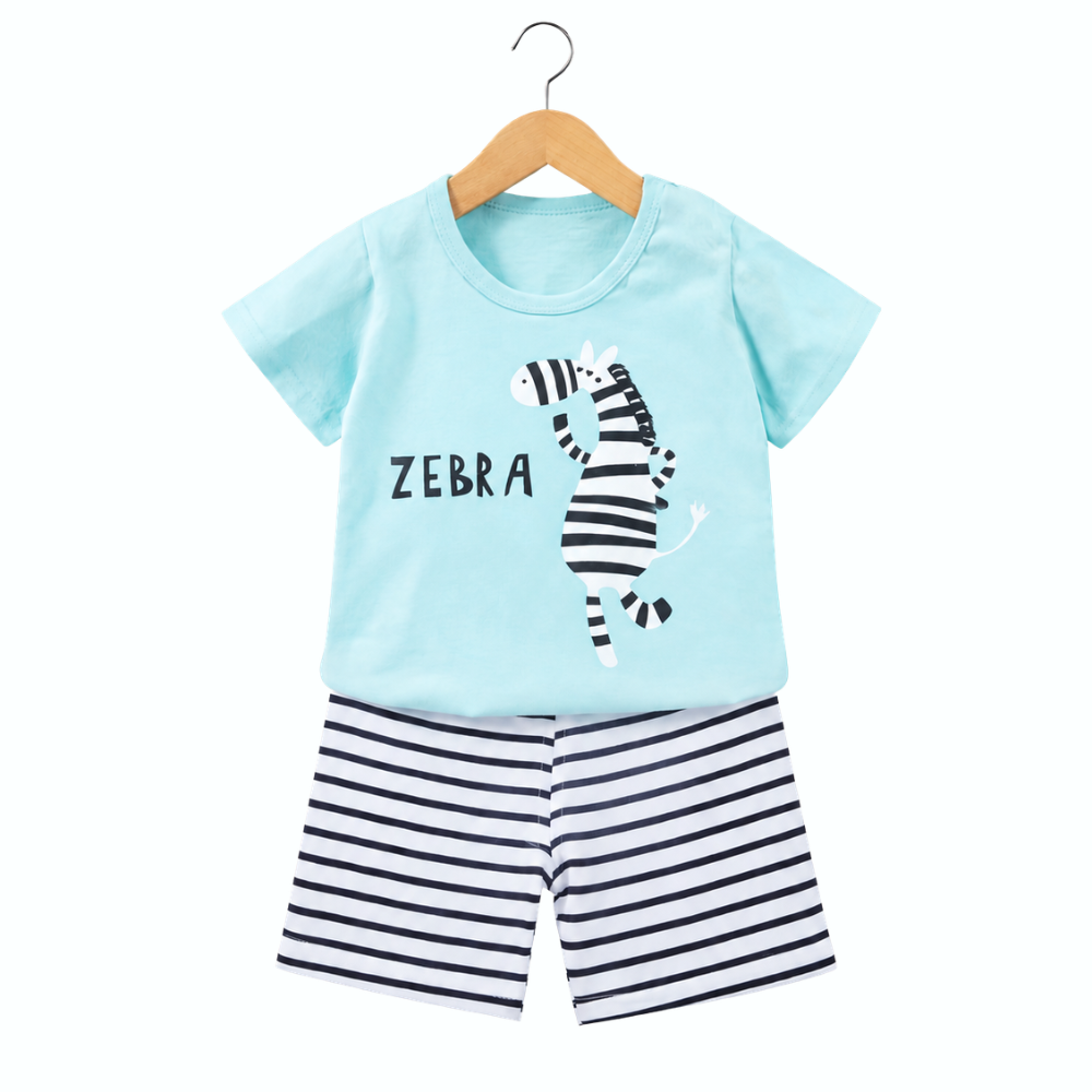 Zebra Printed Fine Jersey Summer Set - kids summer set (view 1)